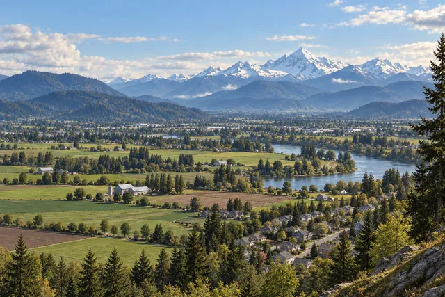 Photorealistic scene inspired by Abbotsford, British Columbia