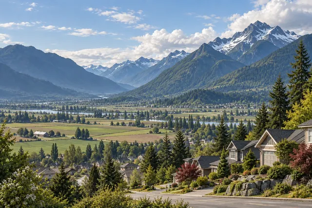 Photorealistic scene inspired by Chilliwack, British Columbia