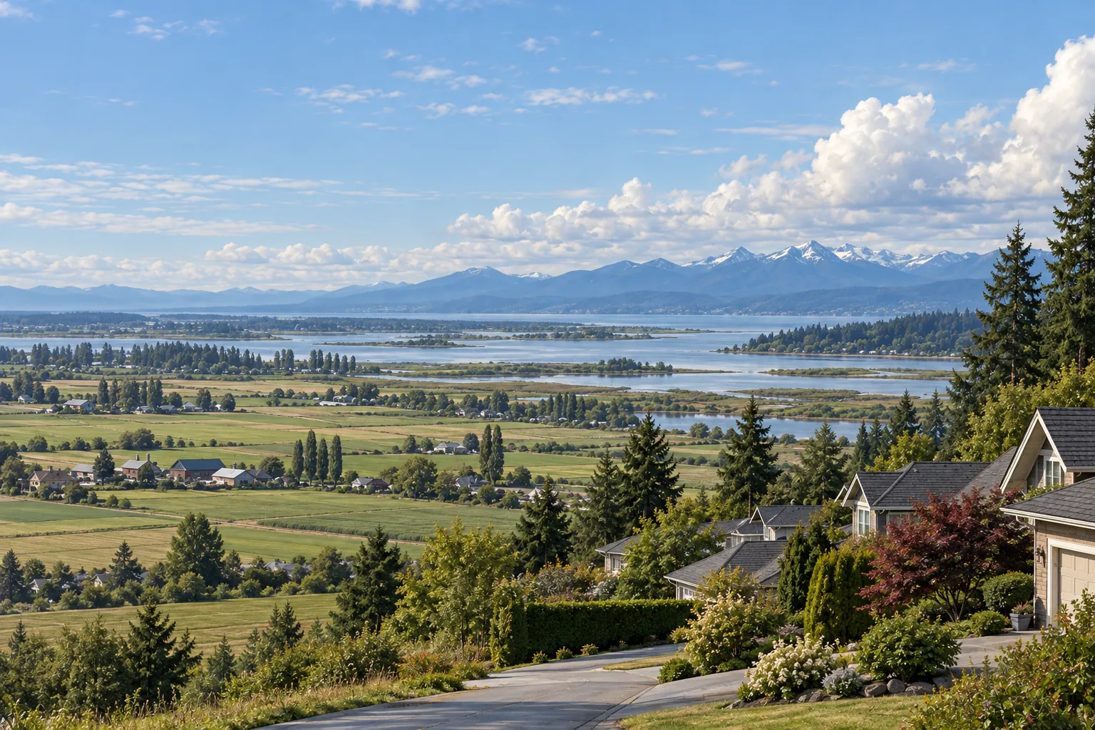 Photorealistic scene inspired by Delta, British Columbia