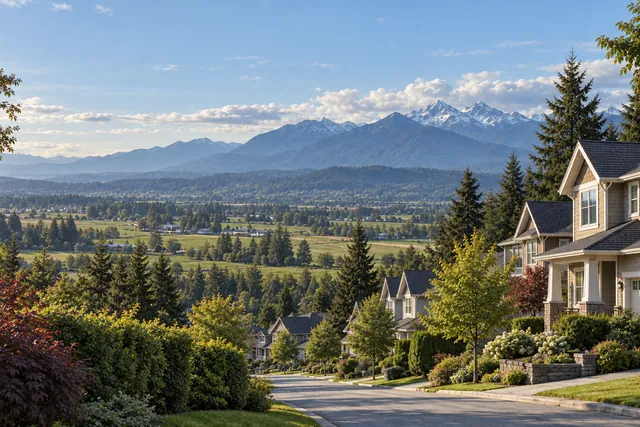 Photorealistic scene inspired by Langley, British Columbia