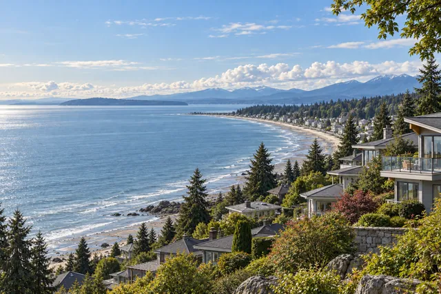 Photorealistic scene inspired by White Rock, British Columbia