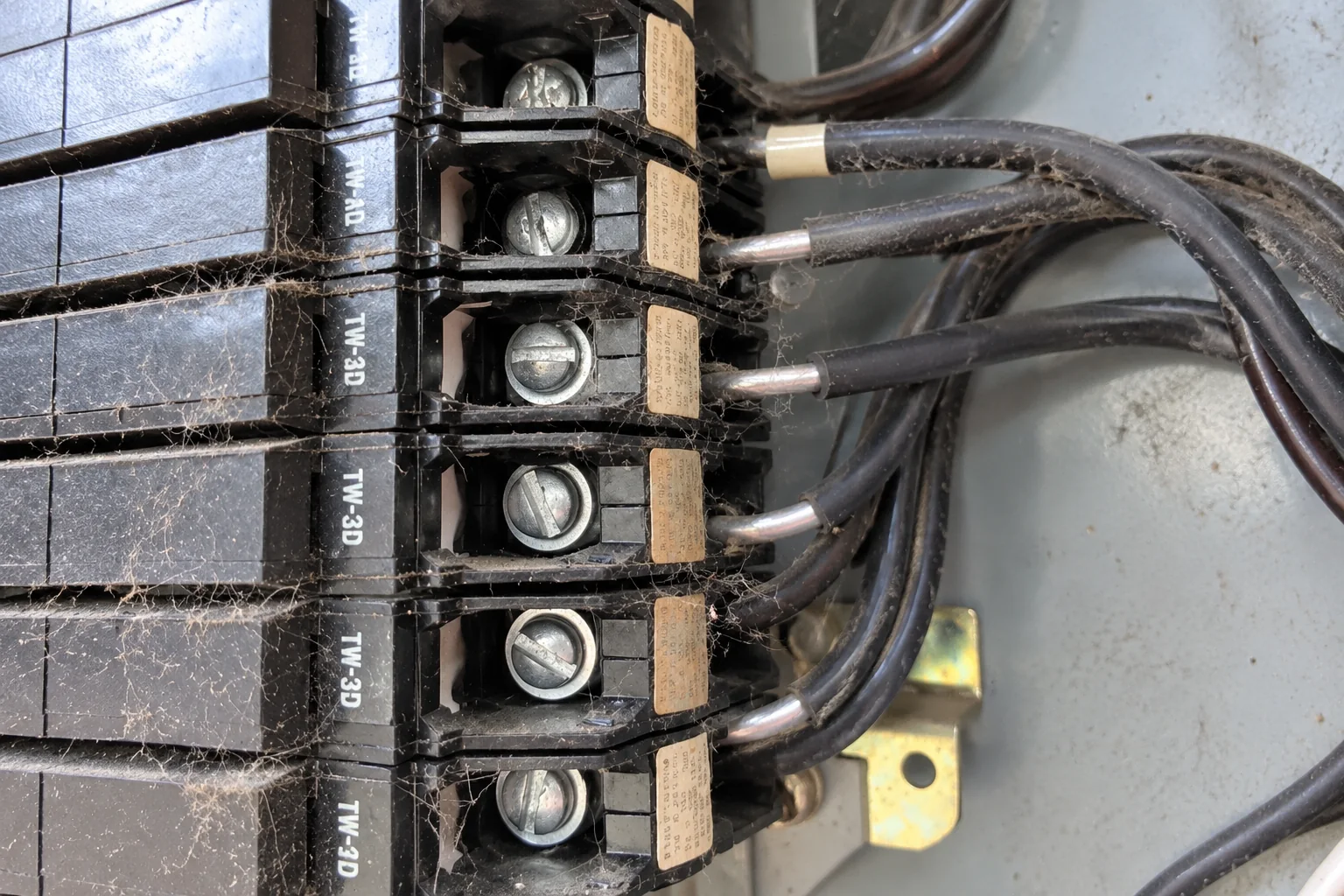 Aluminum branch wiring inside an electrical panel