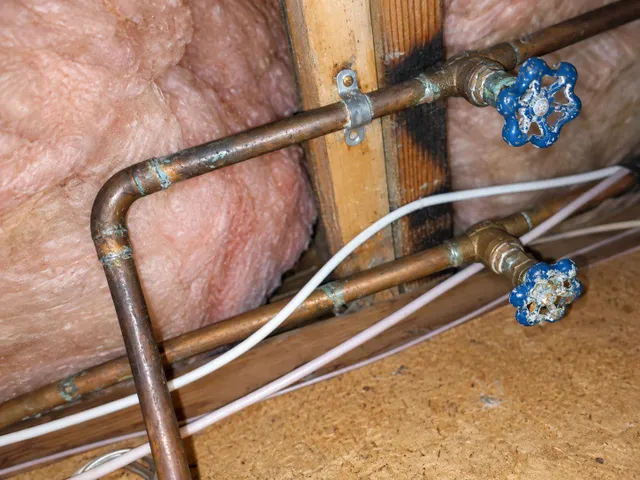 Aging and corroded copper plumbing