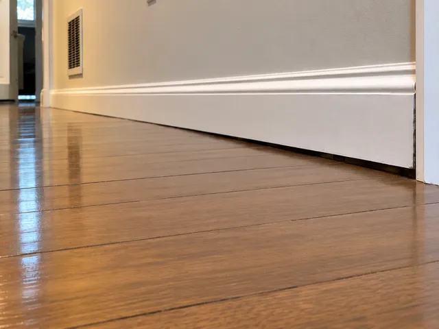 Inspector assessing a noticeably sloping floor